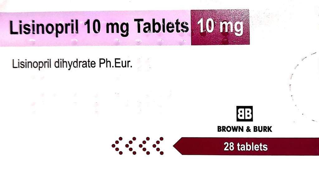 LISINOPRIL 10MG X 28TABS BROWN & BURK