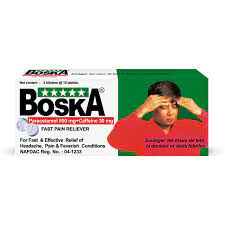 BOSKA (PARACETAMOL 500MG + CAFFEINE 30MG) *10 TABLETS