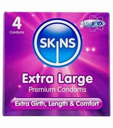 SKINS CONDOM X4 EXTRA LARGE